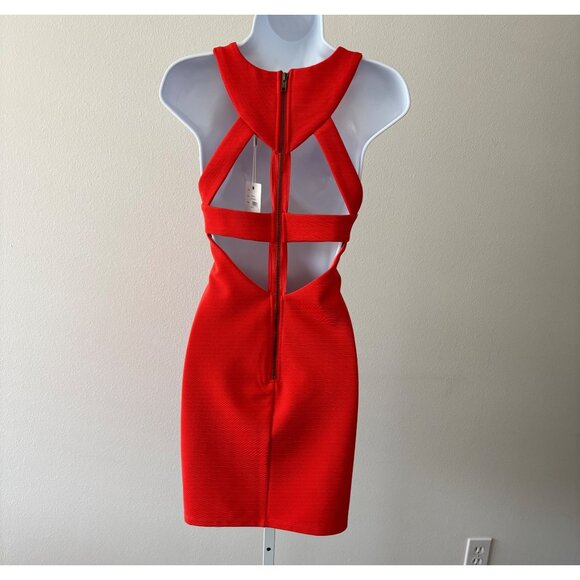 Ladakh Dress Medium Orange Cut Out Back BodyCon Romantic Fairy Grunge Coquette - Picture 2 of 14